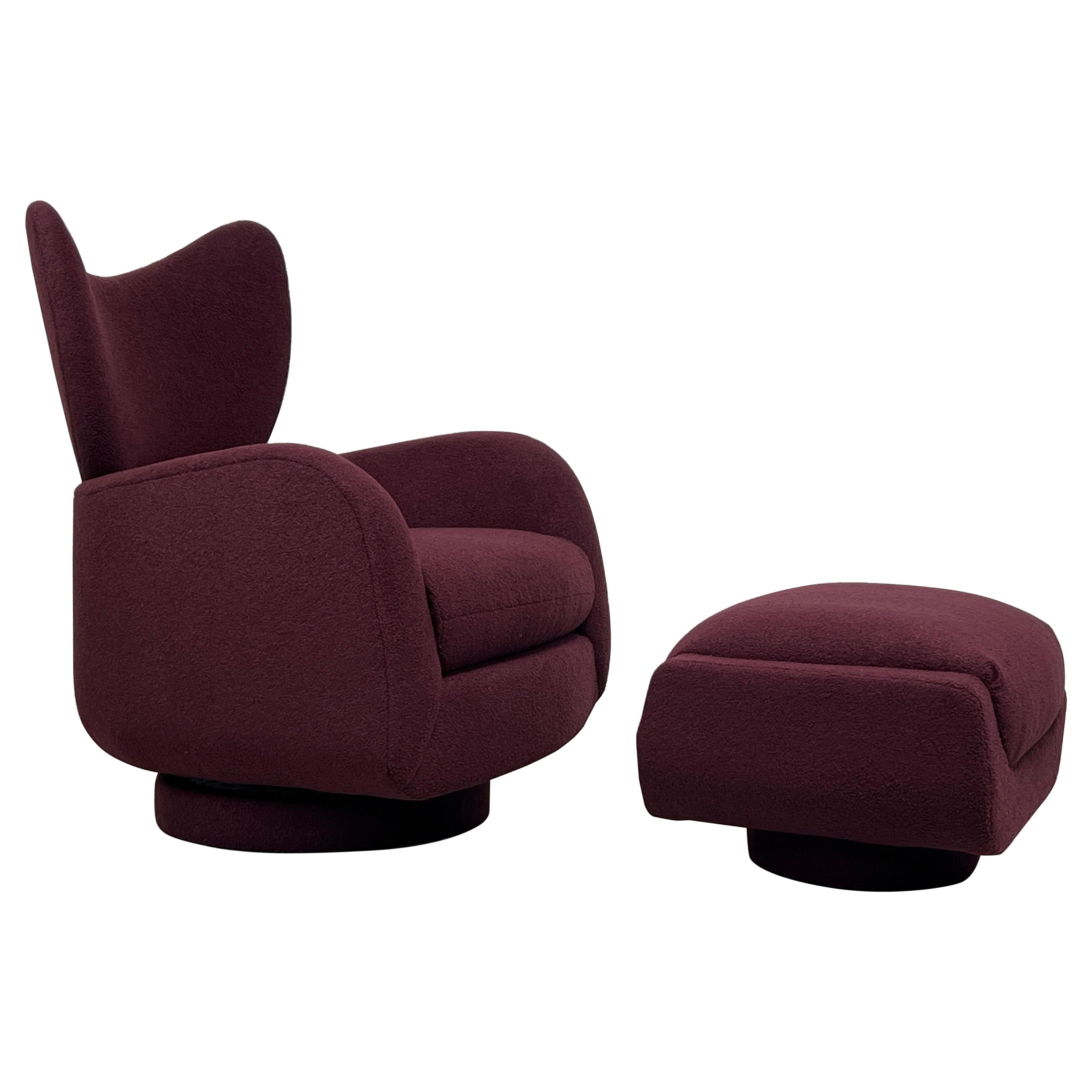 Vladimir Kagan Rocking Swivel Chair and Ottoman