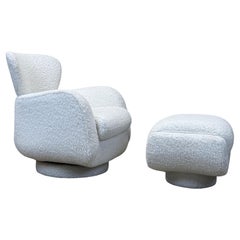 Vladimir Kagan Rocking Swivel Chair and Ottoman