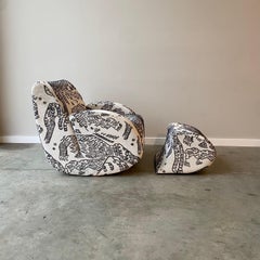 Vladimir Kagan "Rockstar" Lounge Chair with Ottoman