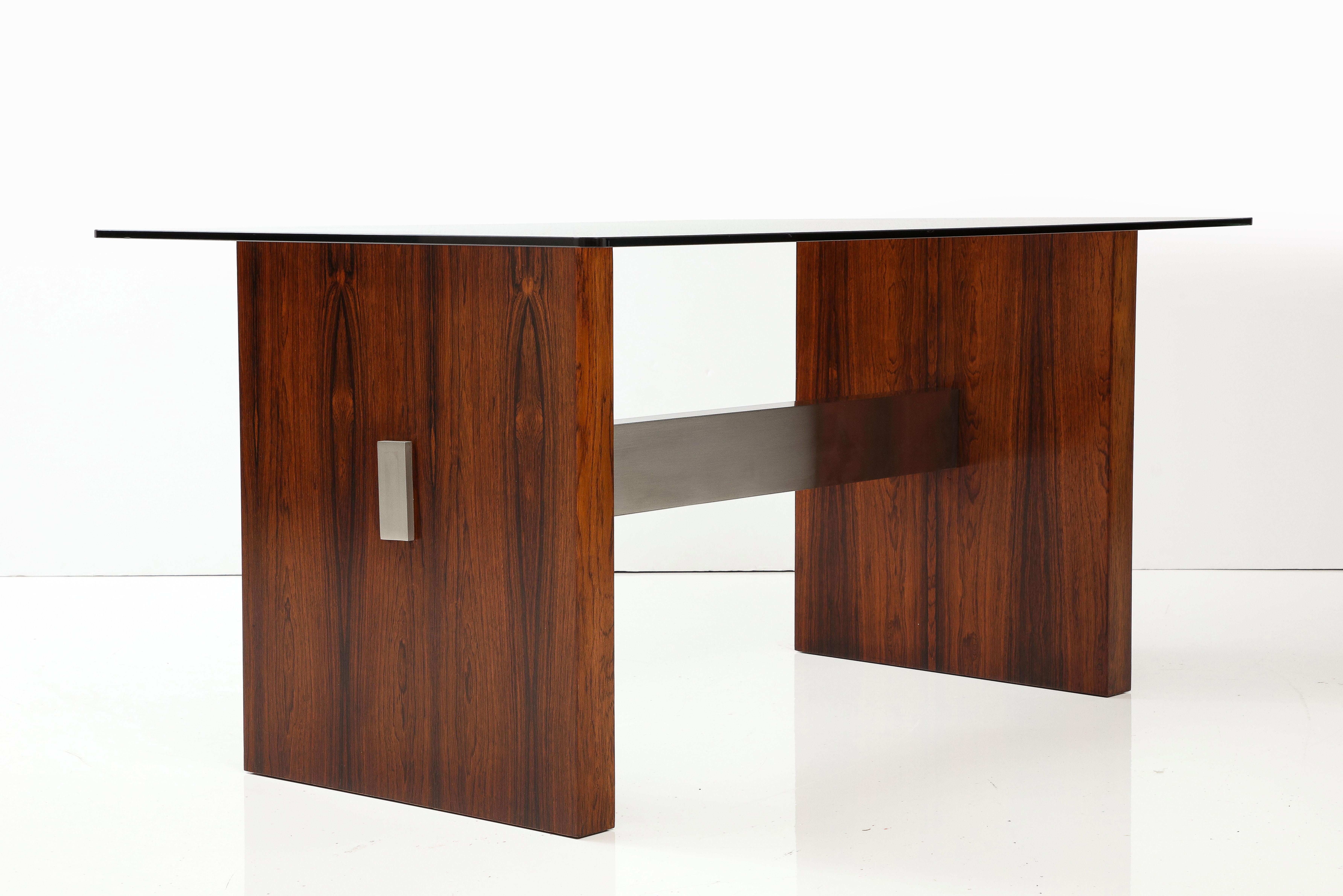 Vladimir Kagan Rosewood and Aluminum Desk/Dining Table For Sale 6