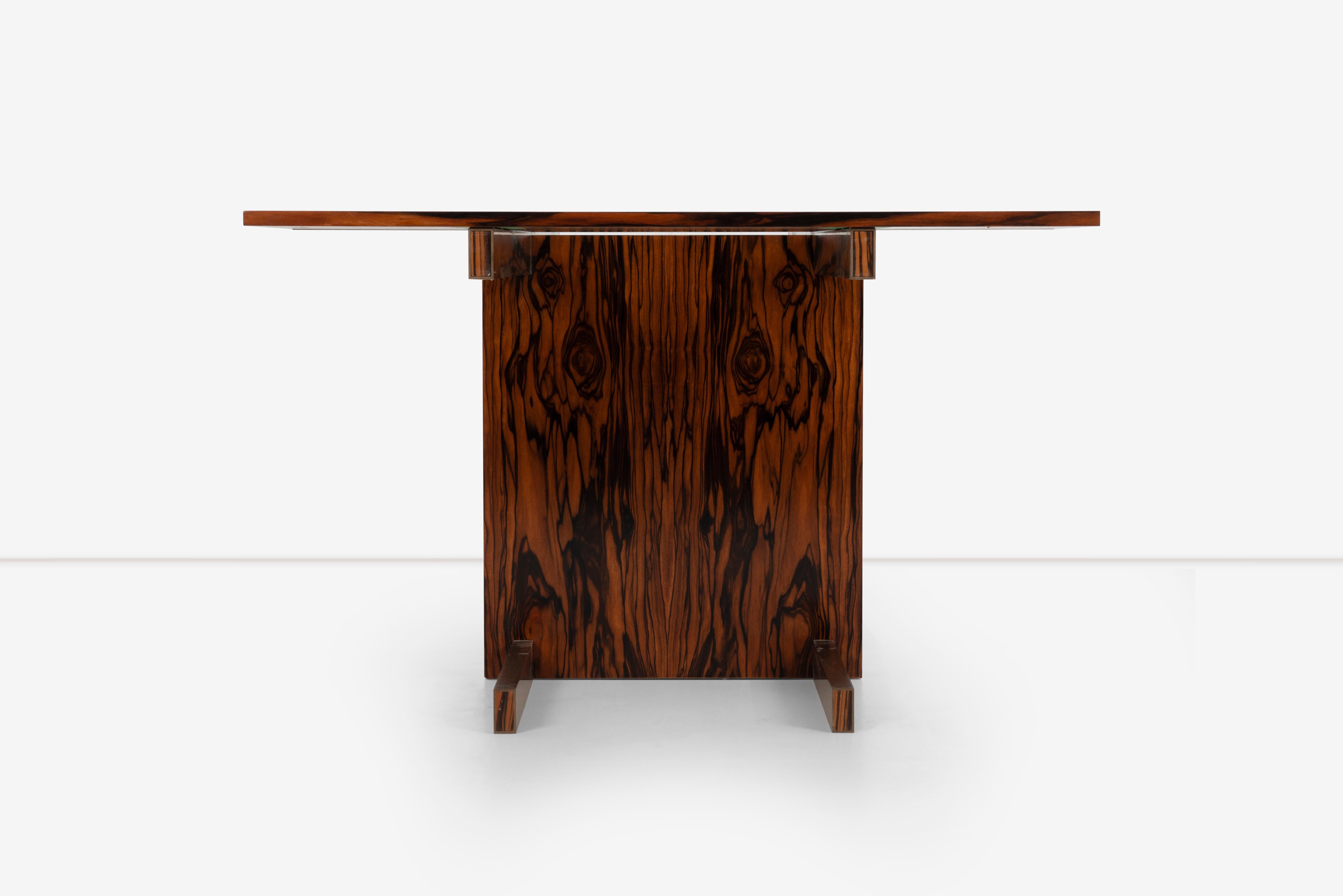 rosewood dining table with glass top