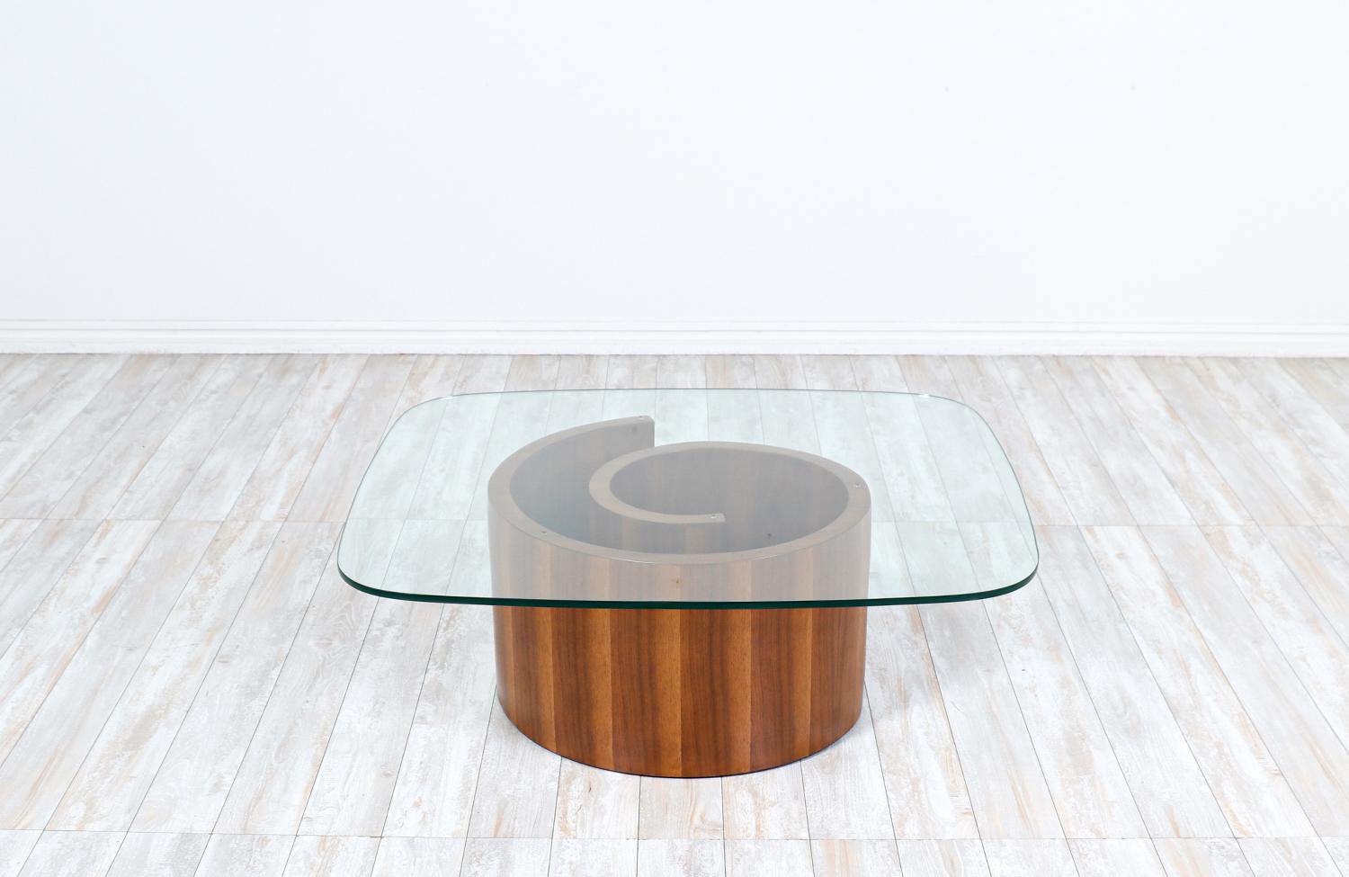 American Vladimir Kagan Sculpted “Snail” Coffee Table for Selig