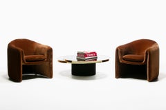 Chaises sculpturales Vladimir Kagan pour l'avant-première en velours caramel c.C. 1980