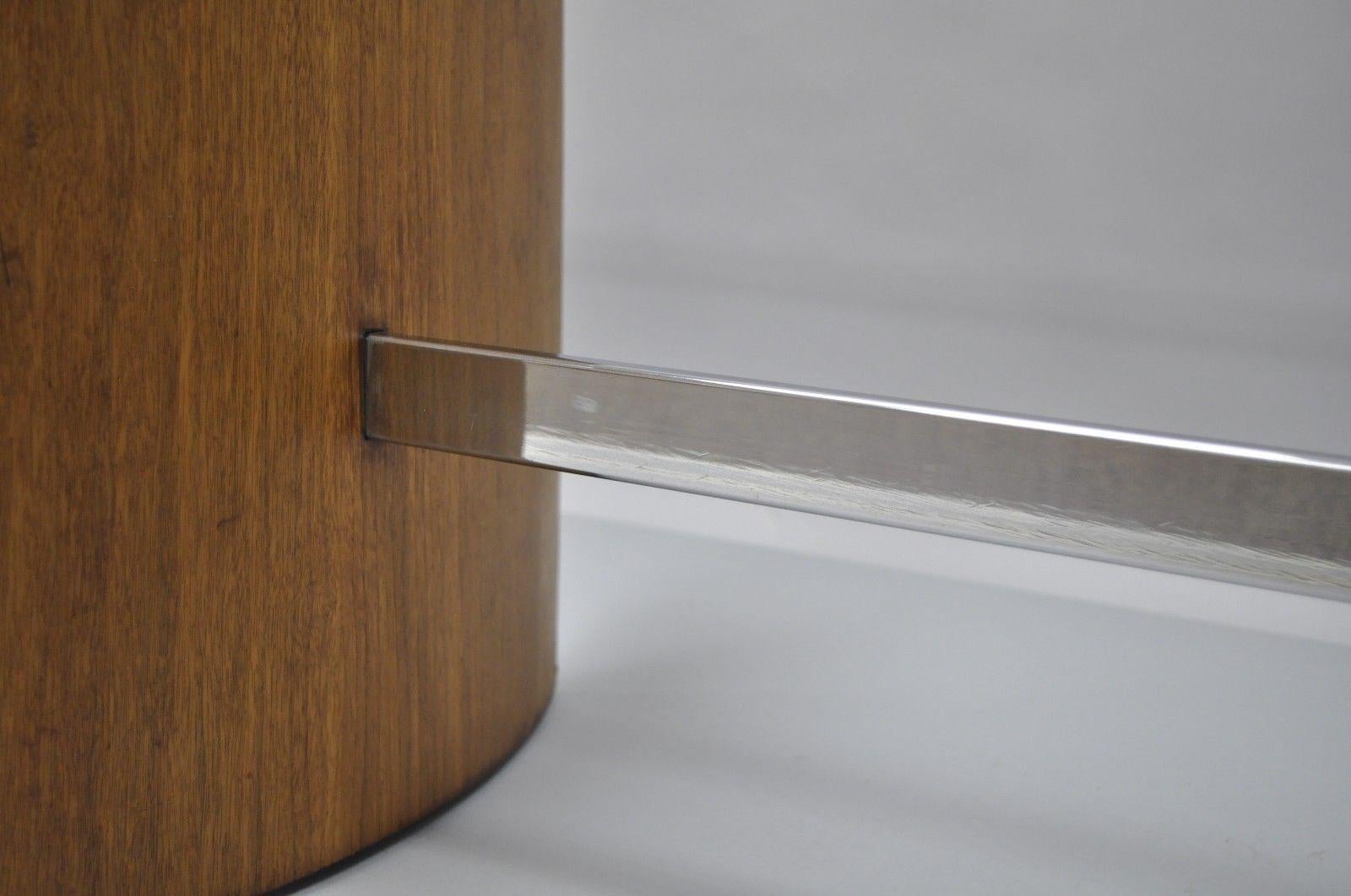 Danish Modern Propeller Coffee Table Walnut Chrome Glass For Sale 2