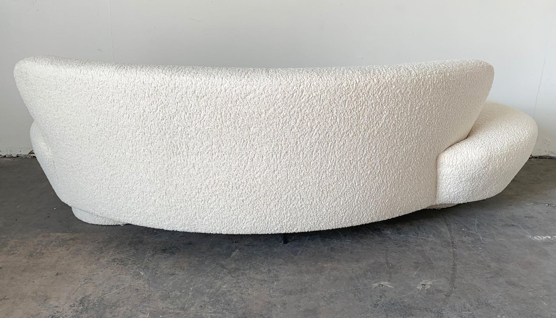 Bouclé Vladimir Kagan Serpentine Cloud Sofa Upholstered in Heavy Boucle