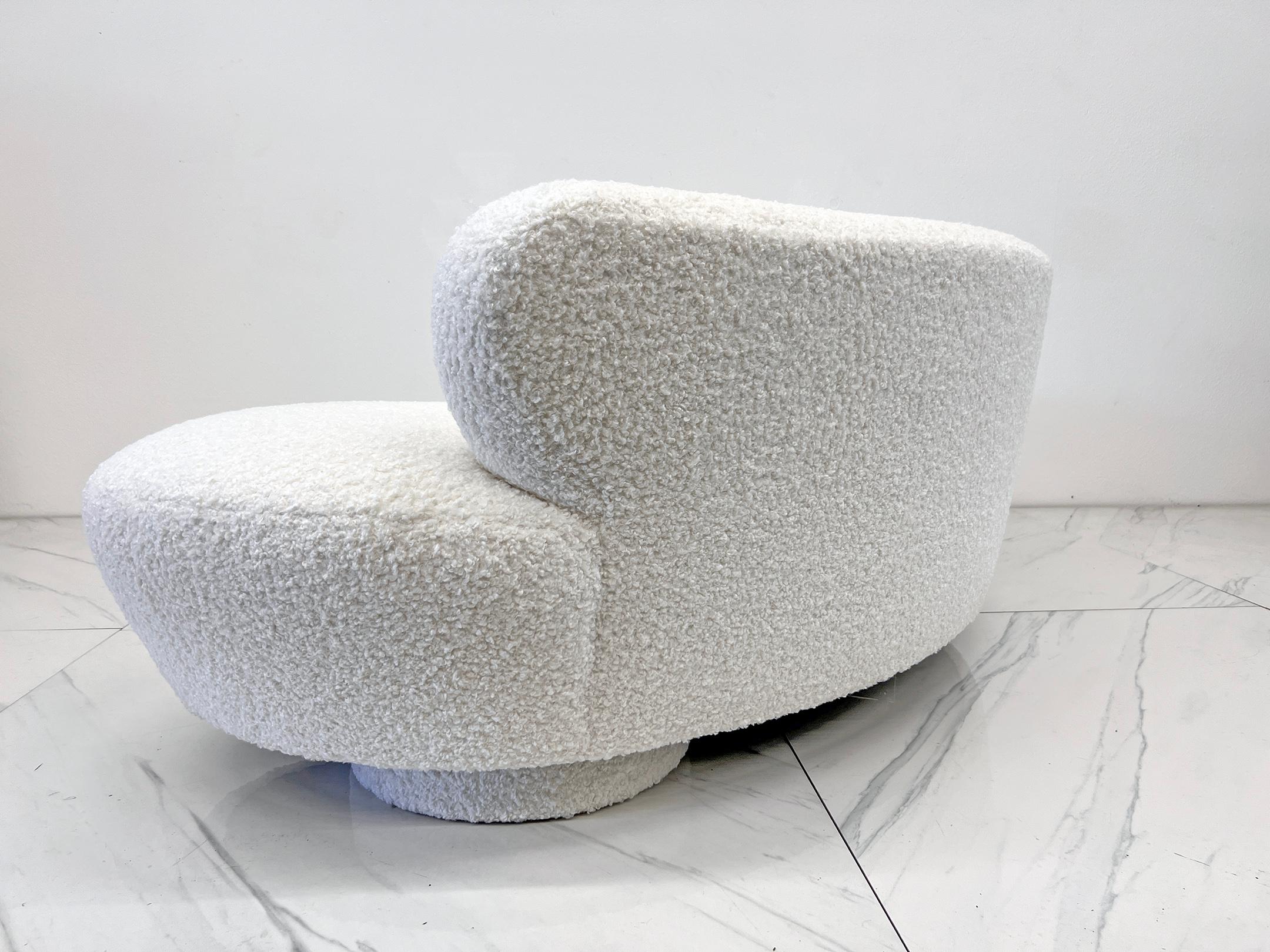Modern Vladimir Kagan Serpentine Cloud Sofa for Directional in Heavy Boucle For Sale