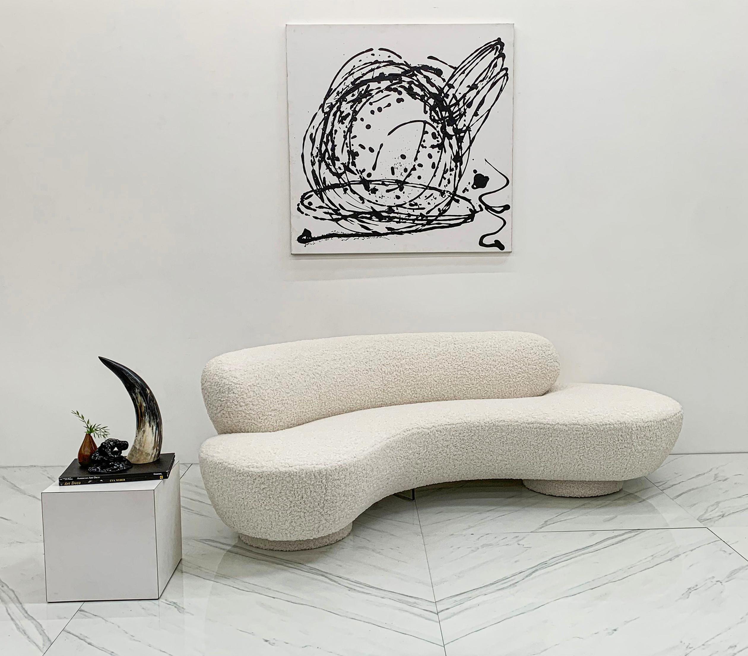 Vladimir Kagan Serpentinen-Wolken-Sofa für Directional aus schwerem Boucle im Zustand „Gut“ in Culver City, CA