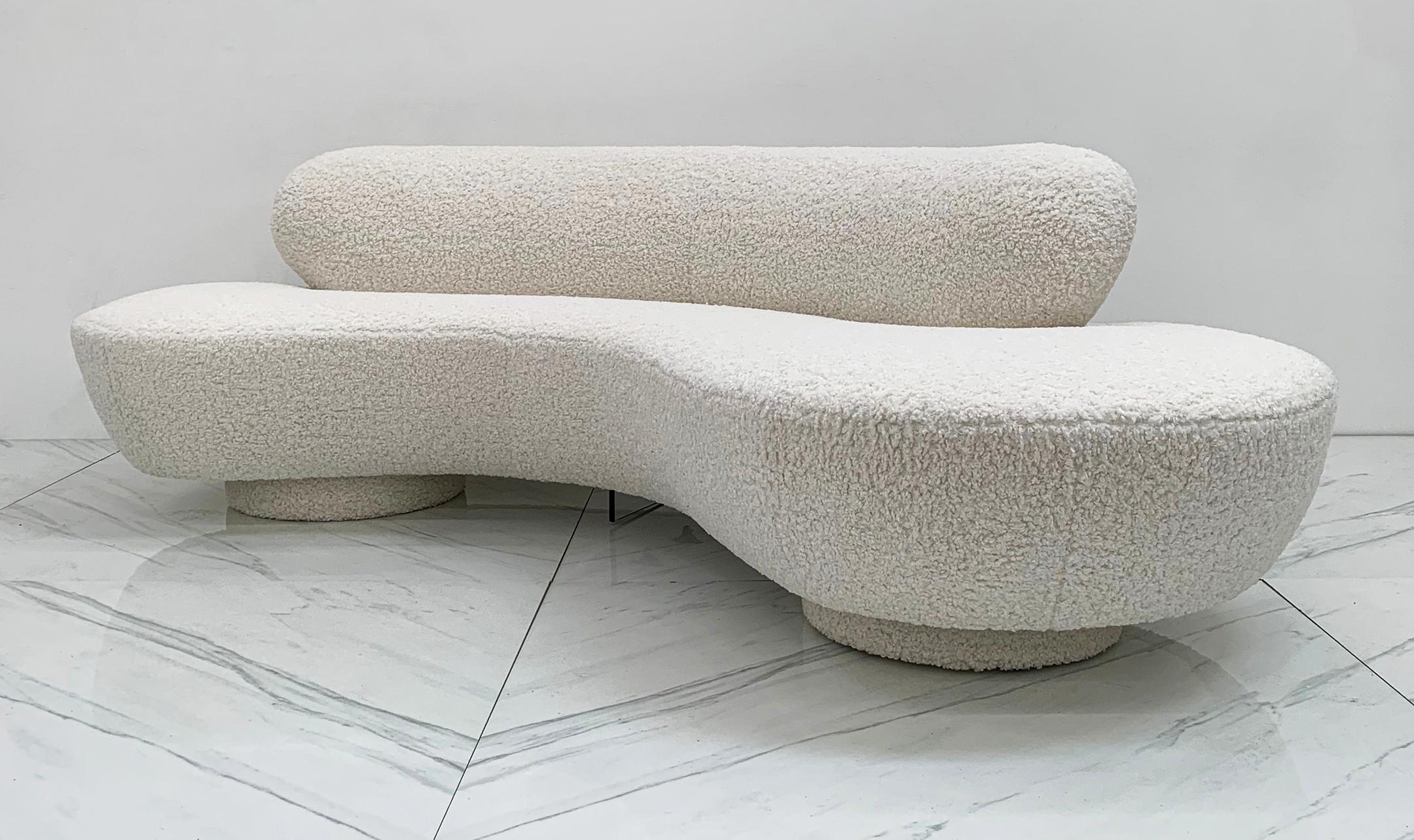 Vladimir Kagan Sofá Nube Serpentina para Direccional en Boucle Pesado Estadounidense