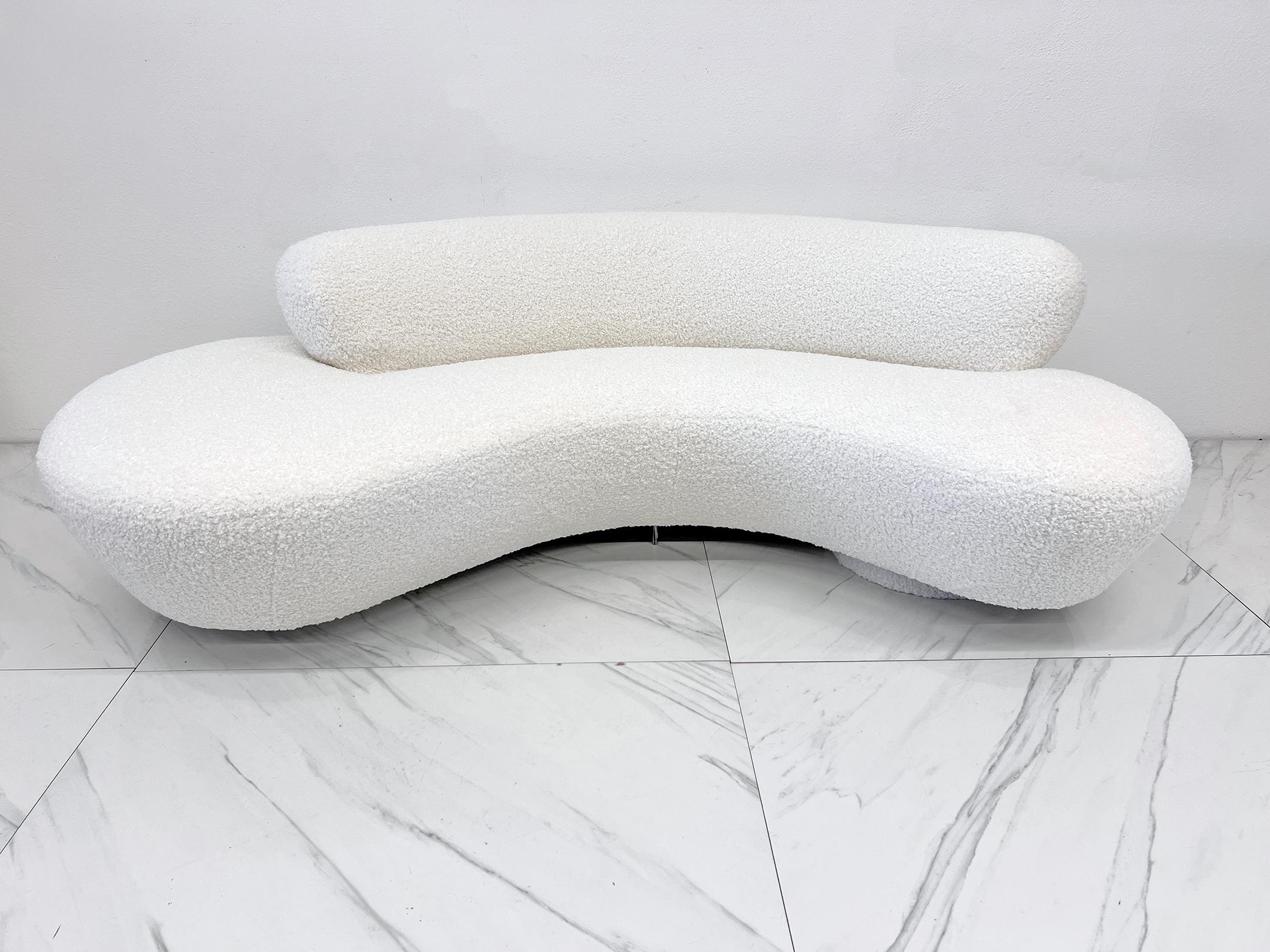Mohair Vladimir Kagan Serpentine Cloud Sofa for Directional in Heavy Boucle For Sale