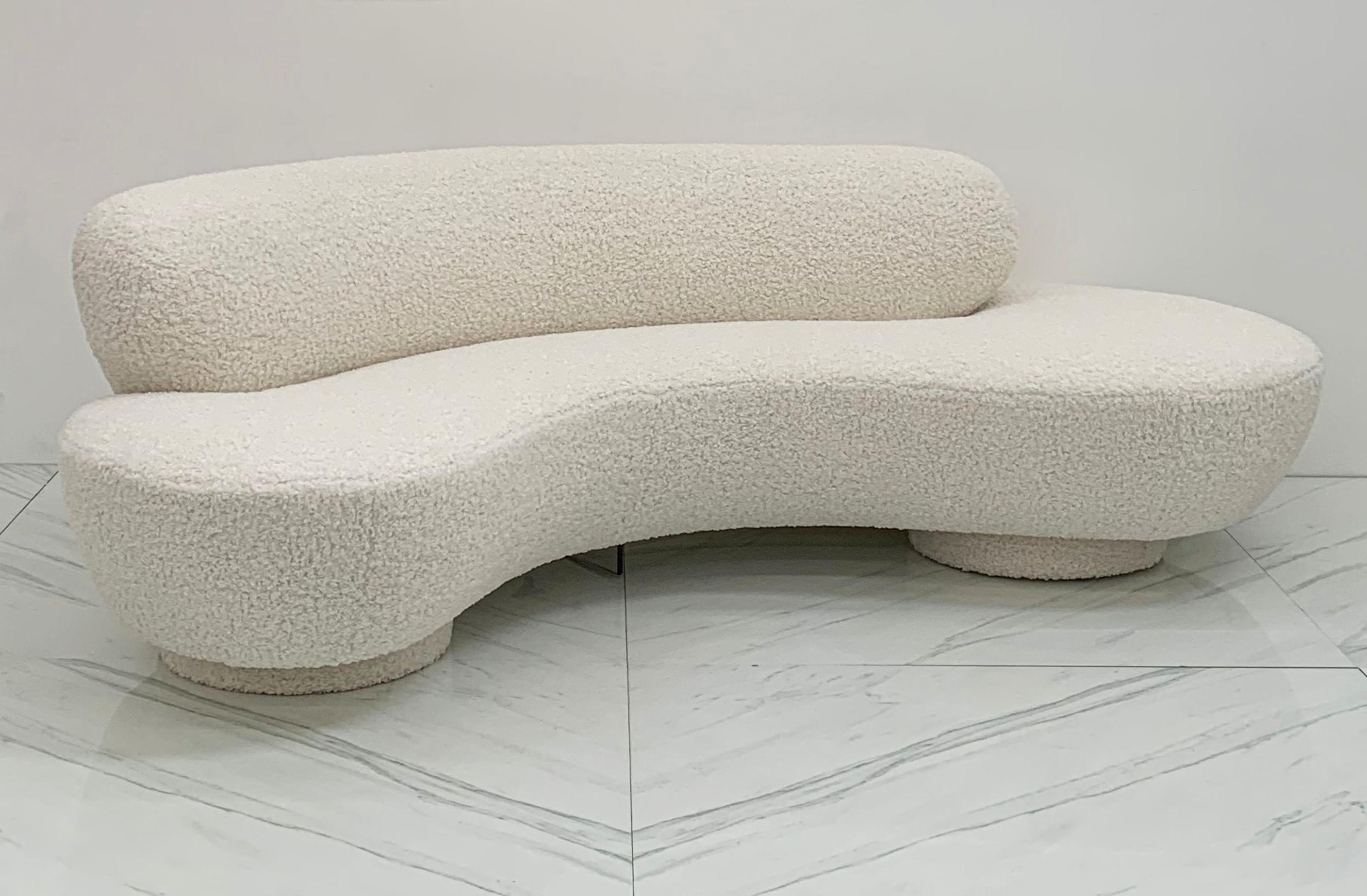 Bouclé Vladimir Kagan Serpentine Cloud Sofa for Directional in Heavy Boucle