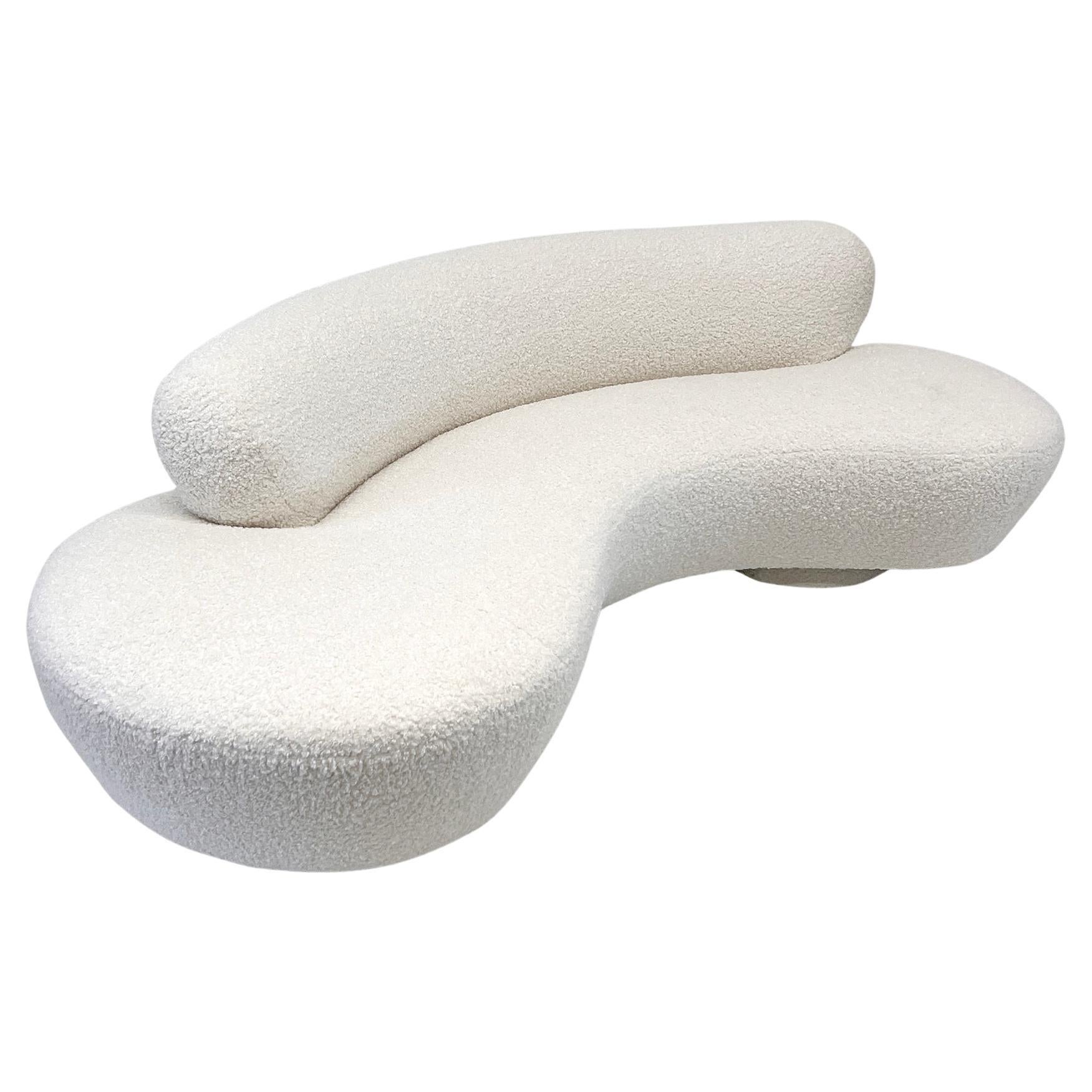 Canapé nuage serpentin Vladimir Kagan pour Directional en tissu bouclé épais