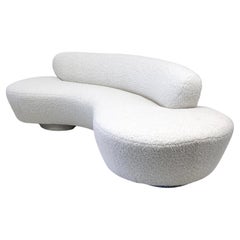 Vladimir Kagan Serpentine Cloud Sofa for Directional in Heavy Ivory Boucle
