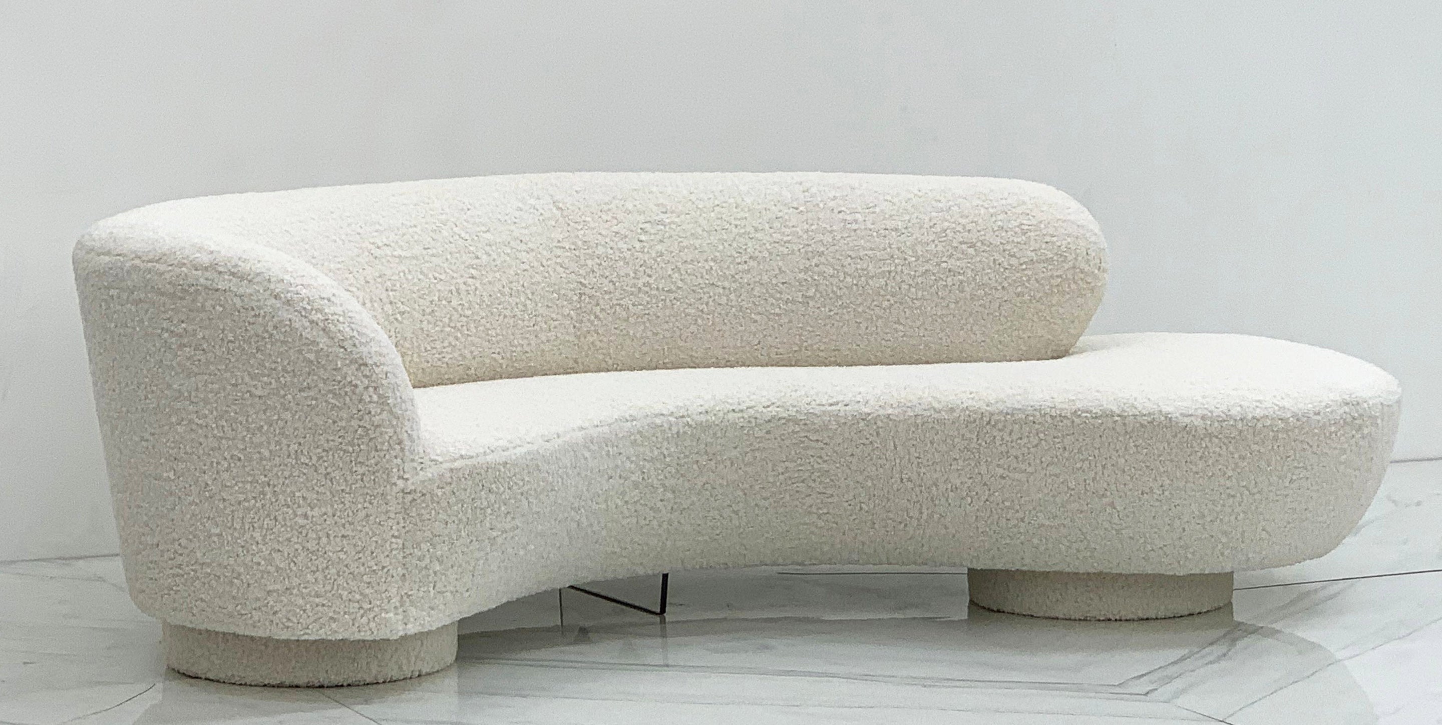 Vladimir Kagan Serpentine Cloud Sofa for Directional in Heavy Teddy Boucle