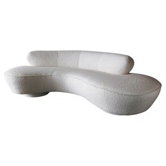 Vladimir Kagan Serpentine Wolken-Sofa für Directional aus schwerem weißem Bouclé
