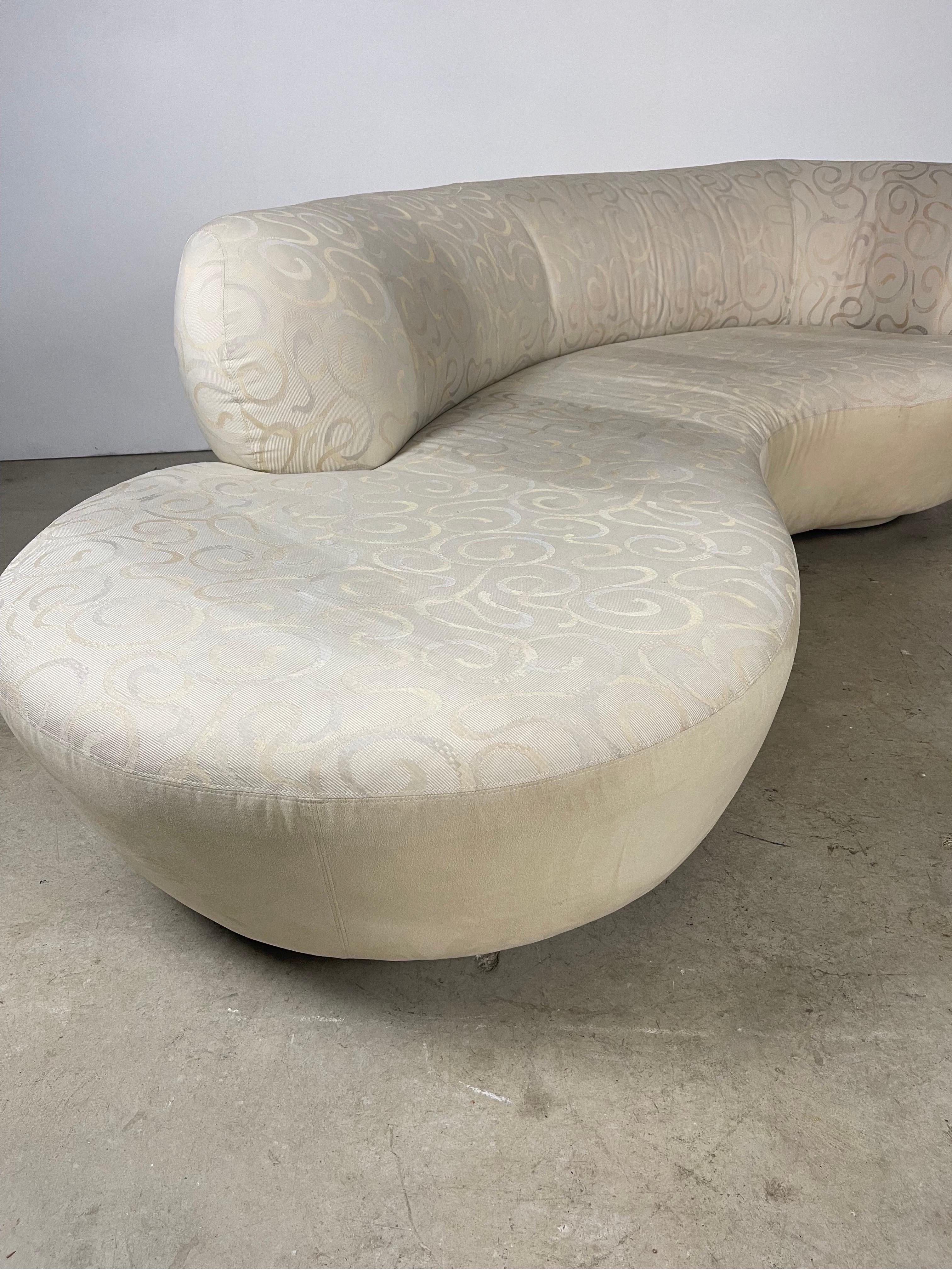 Mid-Century Modern Vladimir Kagan Style Serpentine Cloud Sofa
