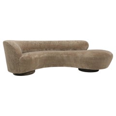 Vladimir Kagan Serpentine Cloud Sofa in Holly Hunt Smokey Flaxen