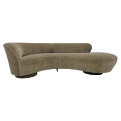 Vladimir Kagan Serpentine Cloud Sofa in Maharam Mushroom Mohair