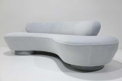 Vladimir Kagan Serpentine Cloud Sofa in Plush Mohair