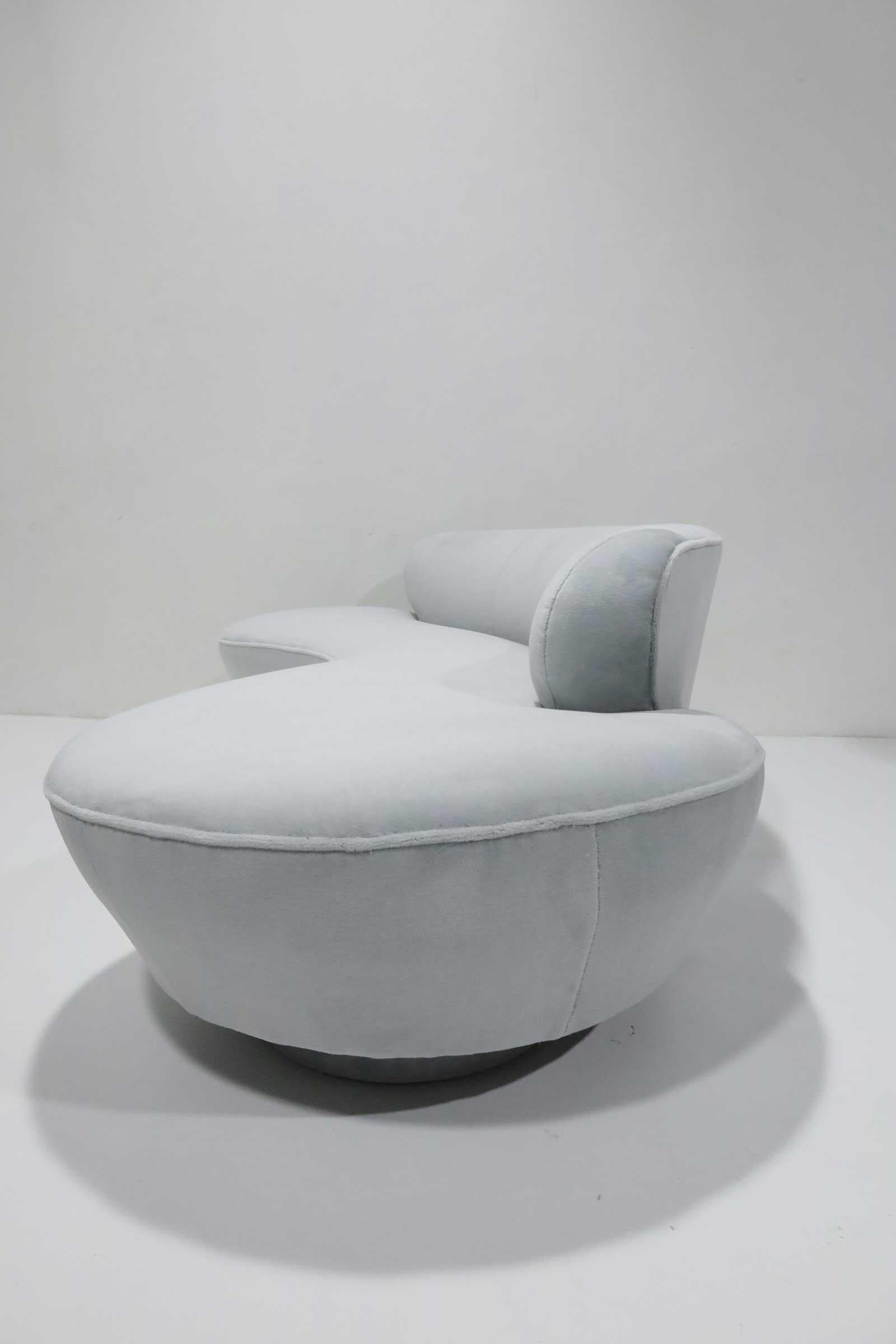 Lucite Divano a forma di nuvola serpentina Vladimir Kagan in mohair in vendita