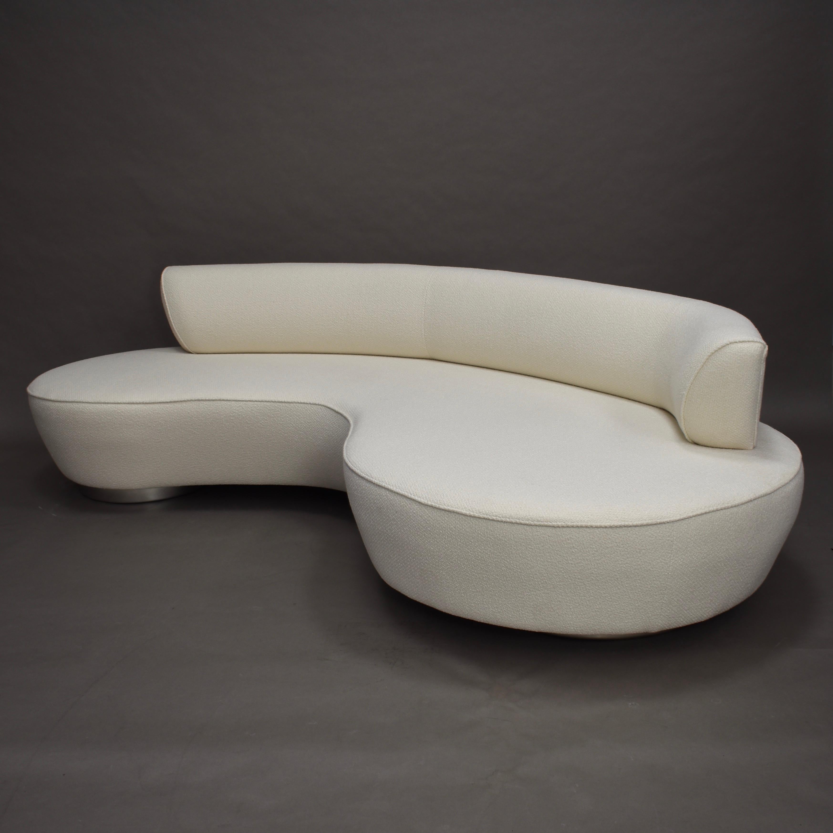 Mid-Century Modern Cloud Sofa in New Bouclé Upholstery