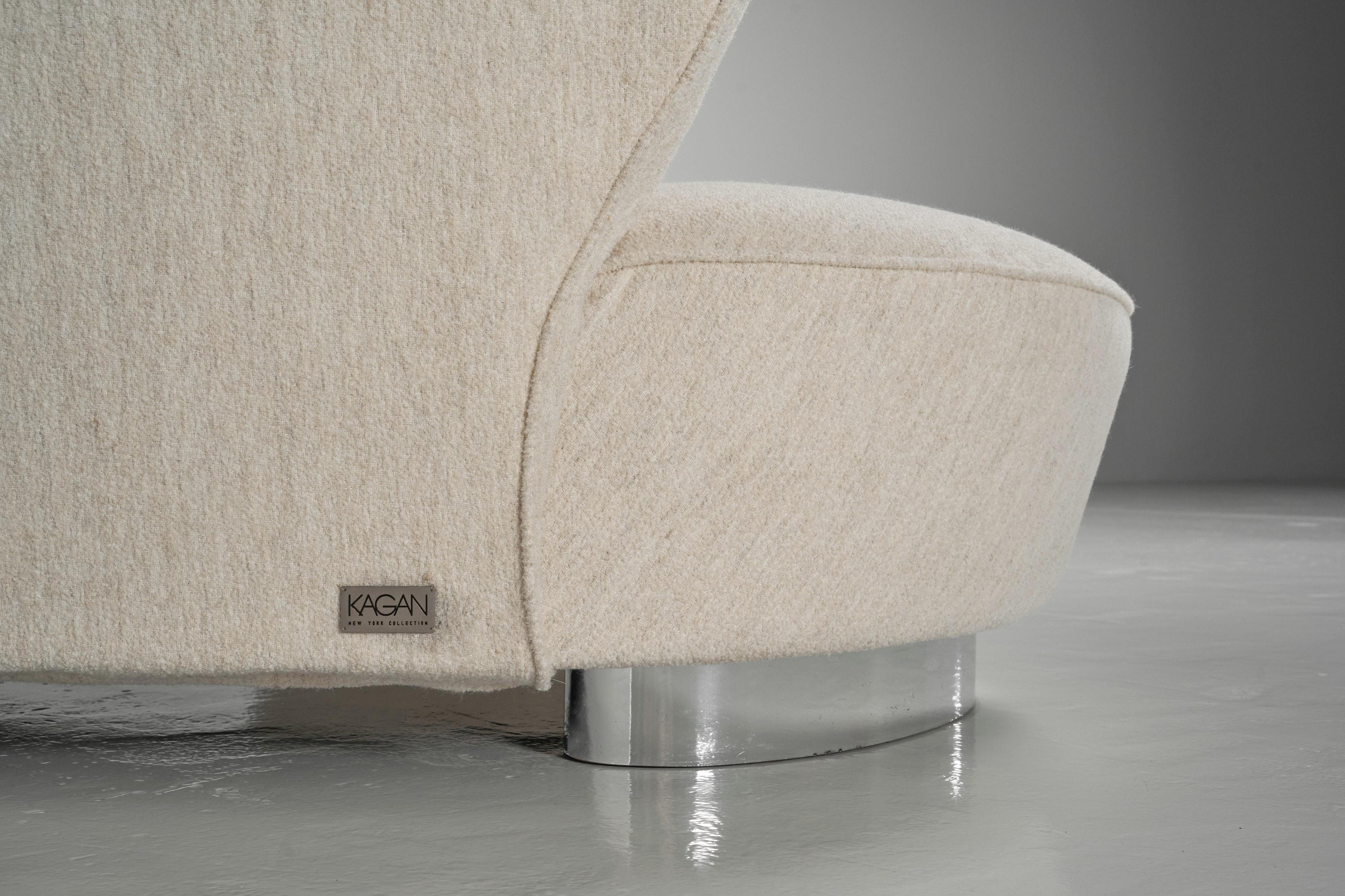 Vladimir Kagan serpentine sofa and poof USA 1990 4