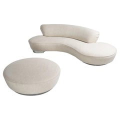 Vladimir Kagan Serpentine Sofa und Puff USA 1990