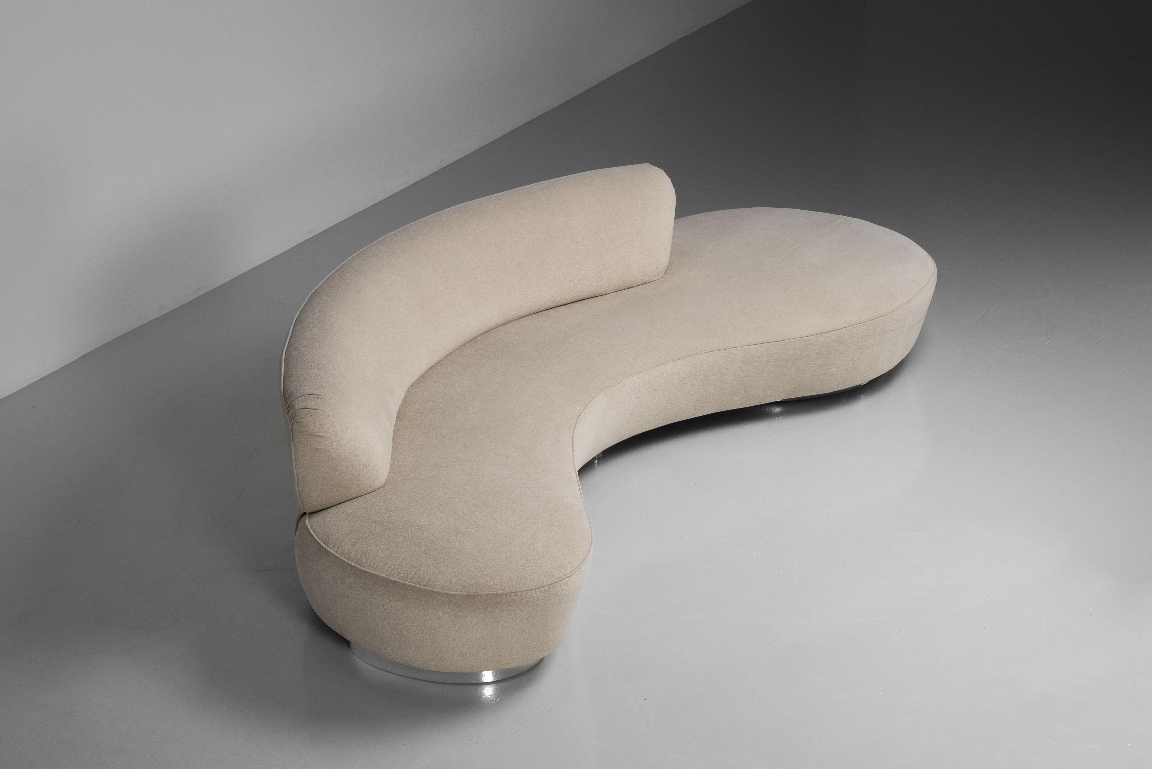 Mid-Century moderno Vladimir Kagan Divano a serpentina Directional USA 1999 in vendita