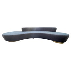 Vladimir Kagan Serpentine Sofa in Charcoal Black Fabric, U.S.A. 1970's.