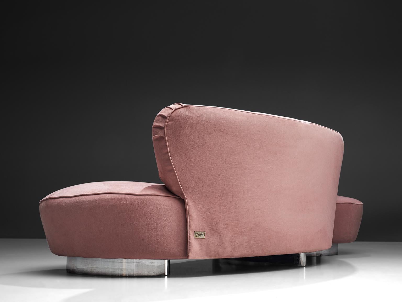 Vladimir Kagan Serpentine Sofa in Pink 1