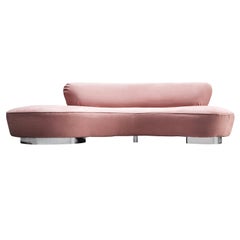 Vladimir Kagan Serpentine Sofa in Pink