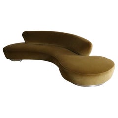 Vladimir Kagan serpentine sofa in velvet for Directional USA 1999