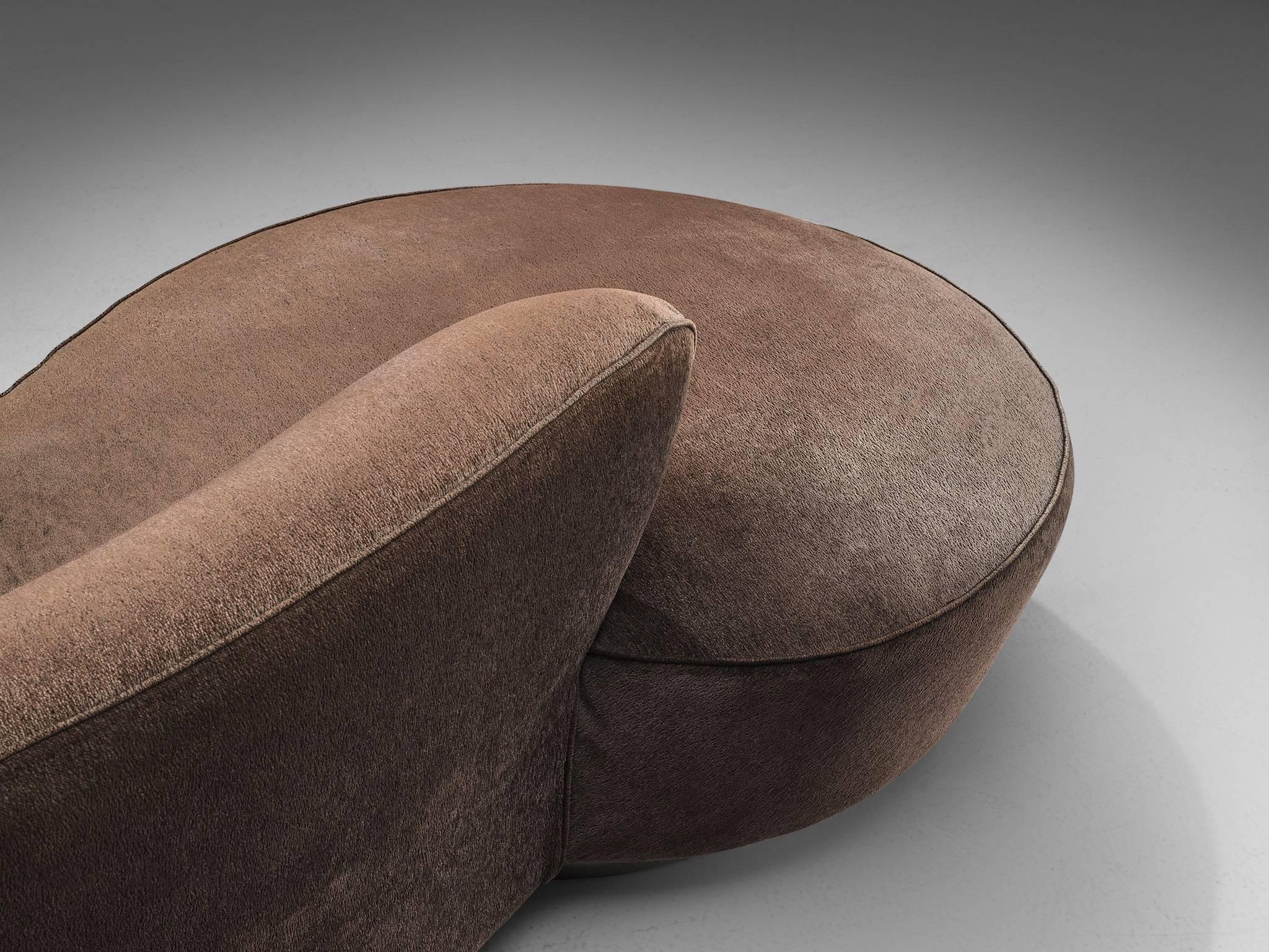 American Vladimir Kagan Serpentine Sofa in Velvet