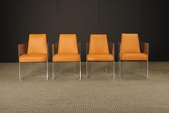 Vladimir Kagan Set of Four Lucite and Leather Dining Chairs, c 1980, Signed