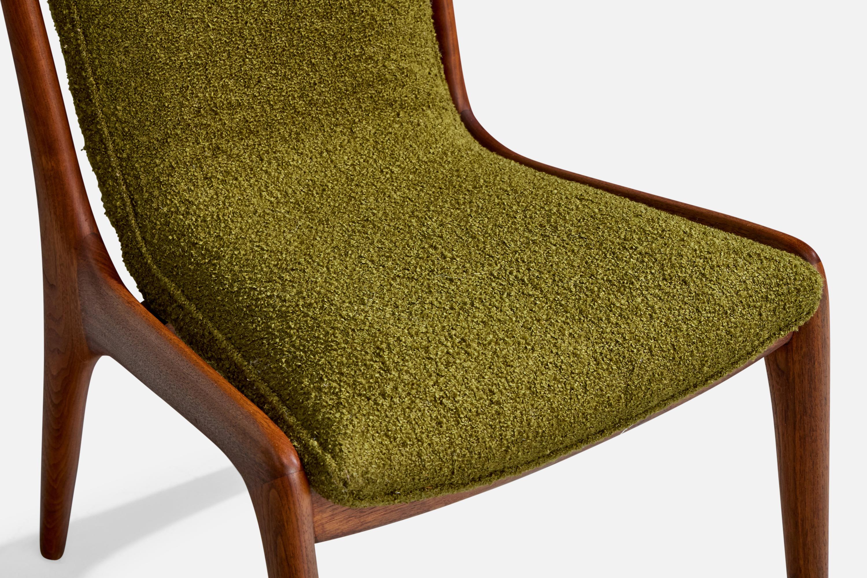 Vladimir Kagan, chaises d'appoint, noyer, tissu, États-Unis, années 1960 en vente 3