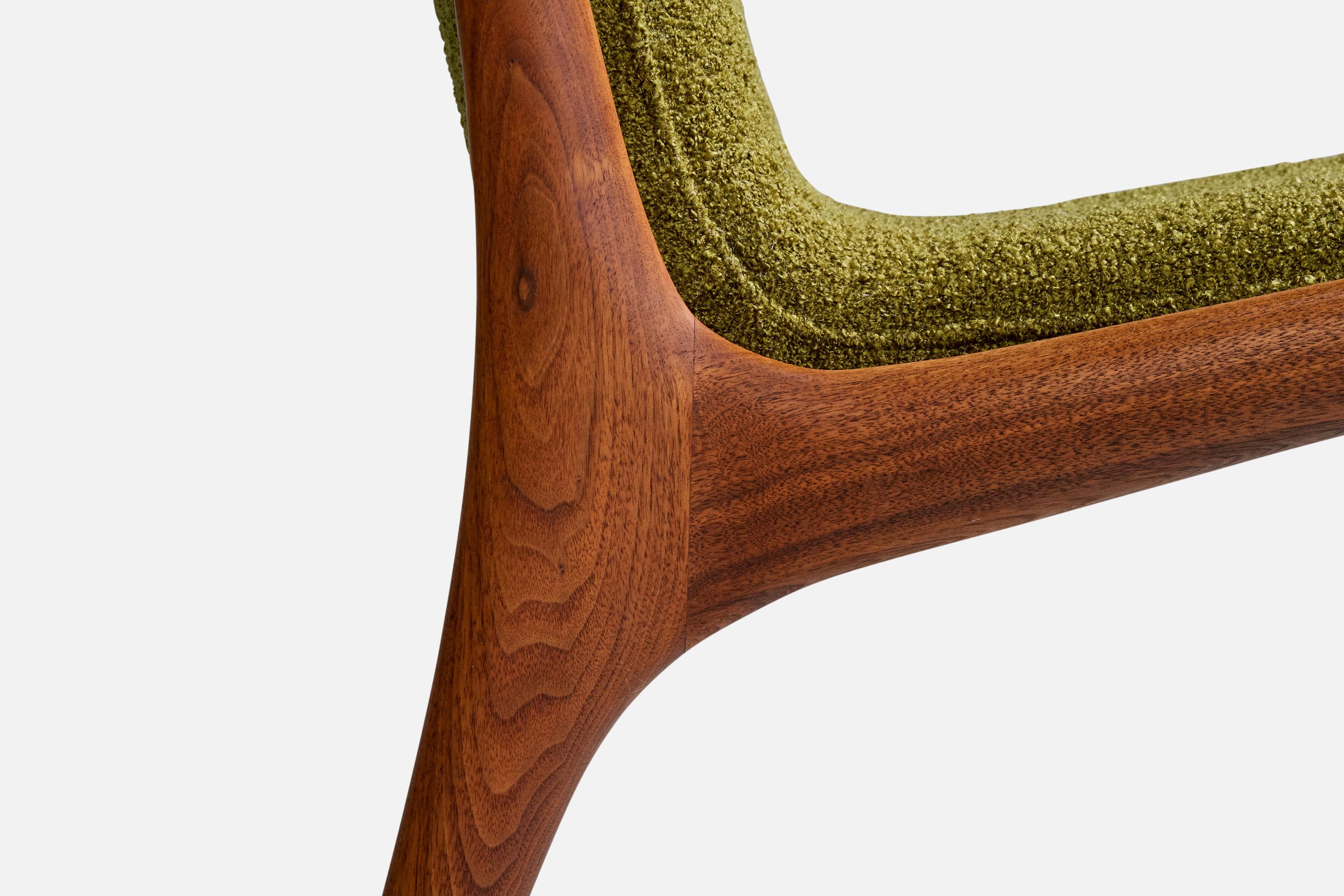 Vladimir Kagan, chaises d'appoint, noyer, tissu, États-Unis, années 1960 en vente 4