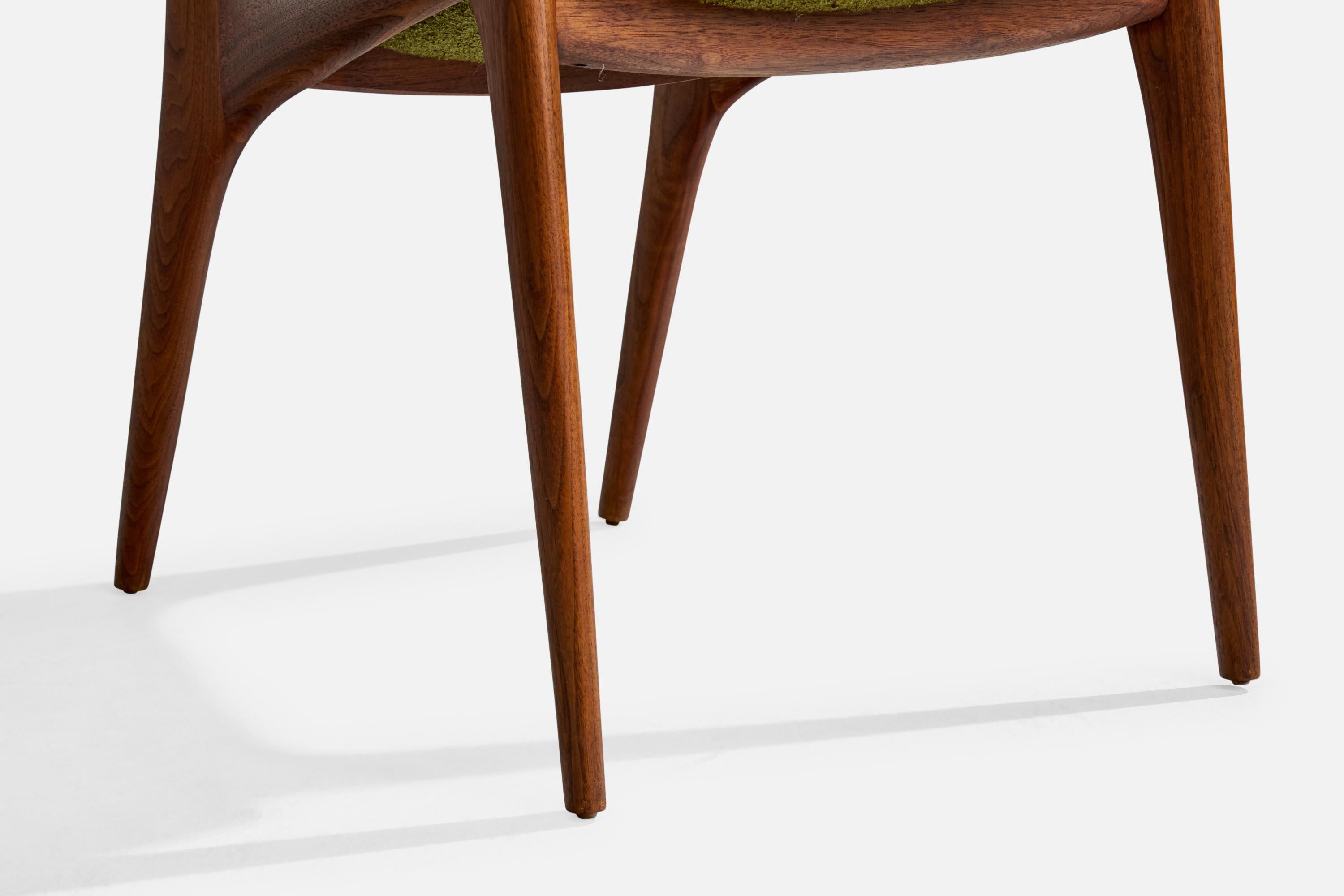 Vladimir Kagan, chaises d'appoint, noyer, tissu, États-Unis, années 1960 en vente 6