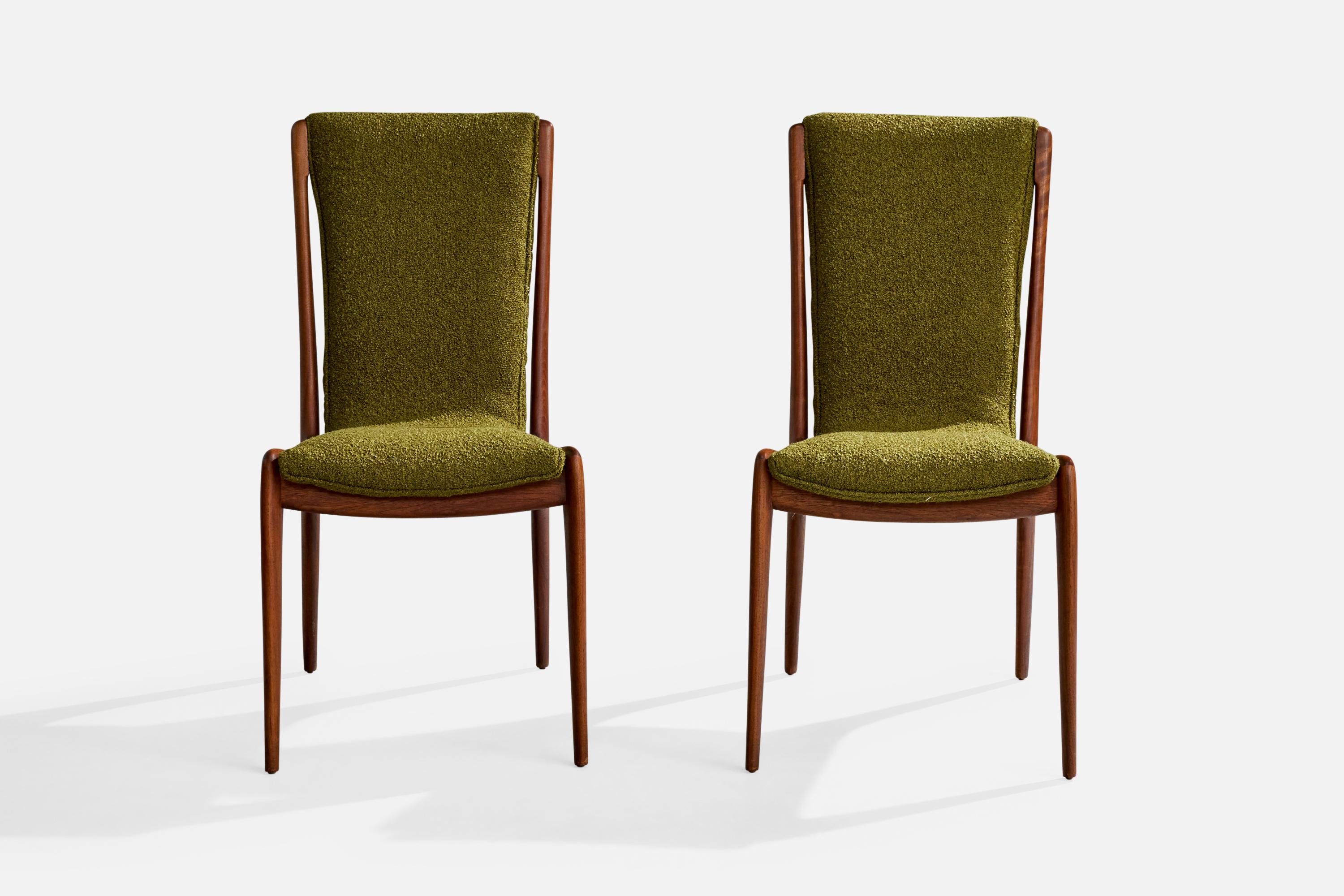 Américain Vladimir Kagan, chaises d'appoint, noyer, tissu, États-Unis, années 1960 en vente