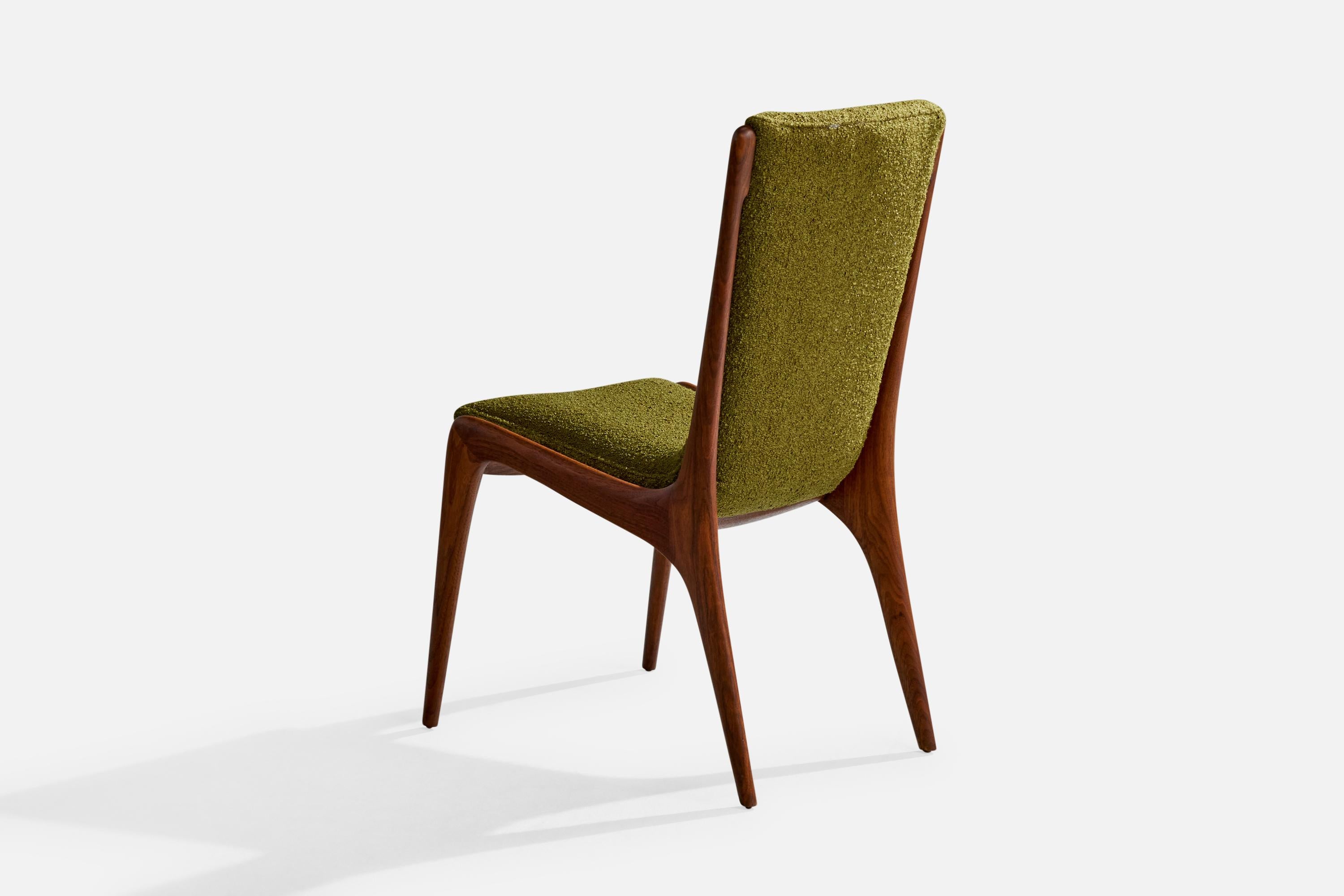 Milieu du XXe siècle Vladimir Kagan, chaises d'appoint, noyer, tissu, États-Unis, années 1960 en vente