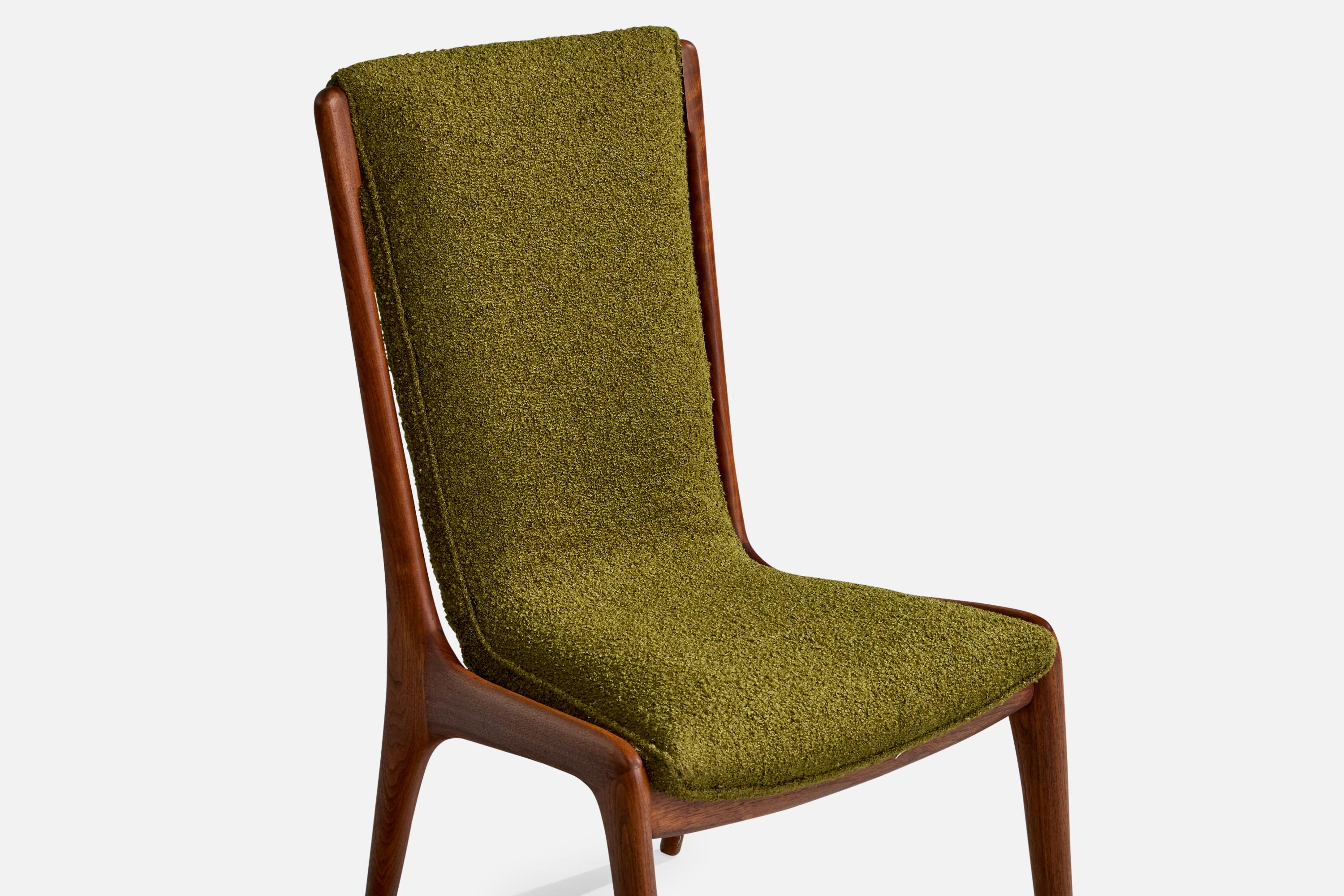 Vladimir Kagan, chaises d'appoint, noyer, tissu, États-Unis, années 1960 en vente 1