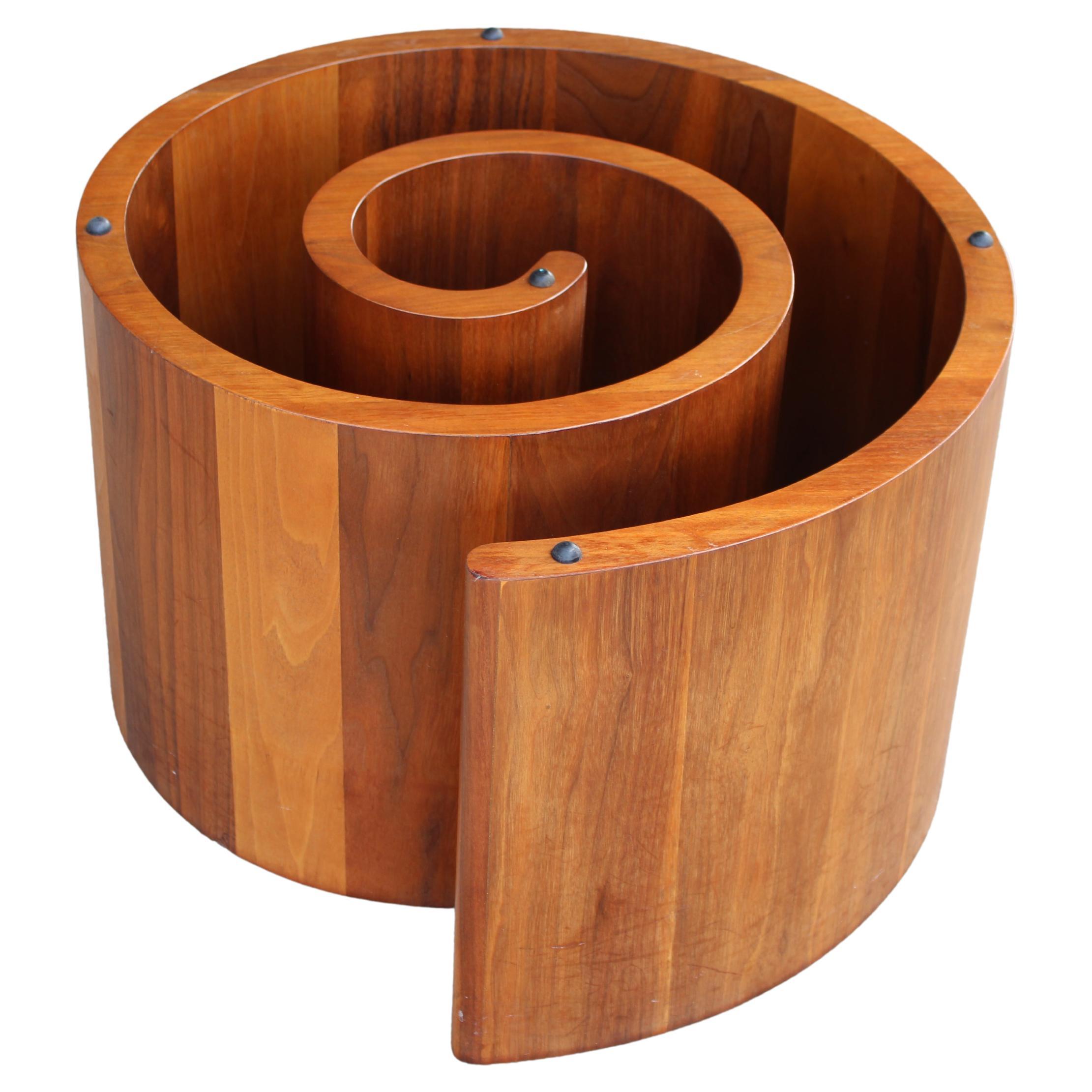Vladimir Kagan Schnecken-Couchtisch aus Nussbaum mit Originalglas