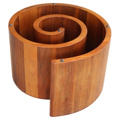 Vladimir Kagan Snail Coffee Table in Walnut w/Original Glass