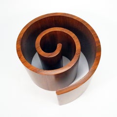 Vladimir Kagan Snail Coffee Table in Walnut with Round Glass Top