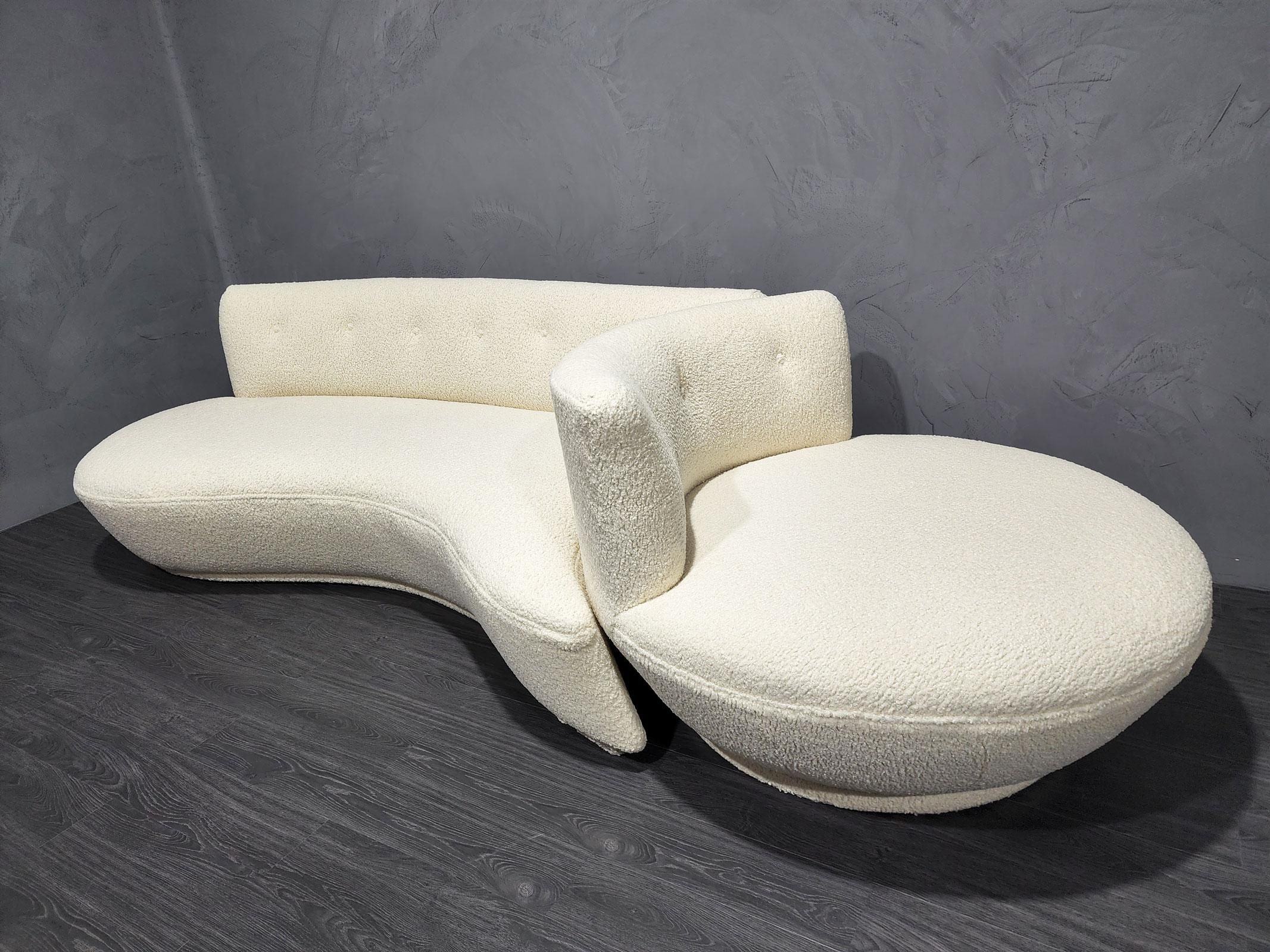 20th Century Vladimir Kagan Attributed Sofa and Swivel Chair For Sale