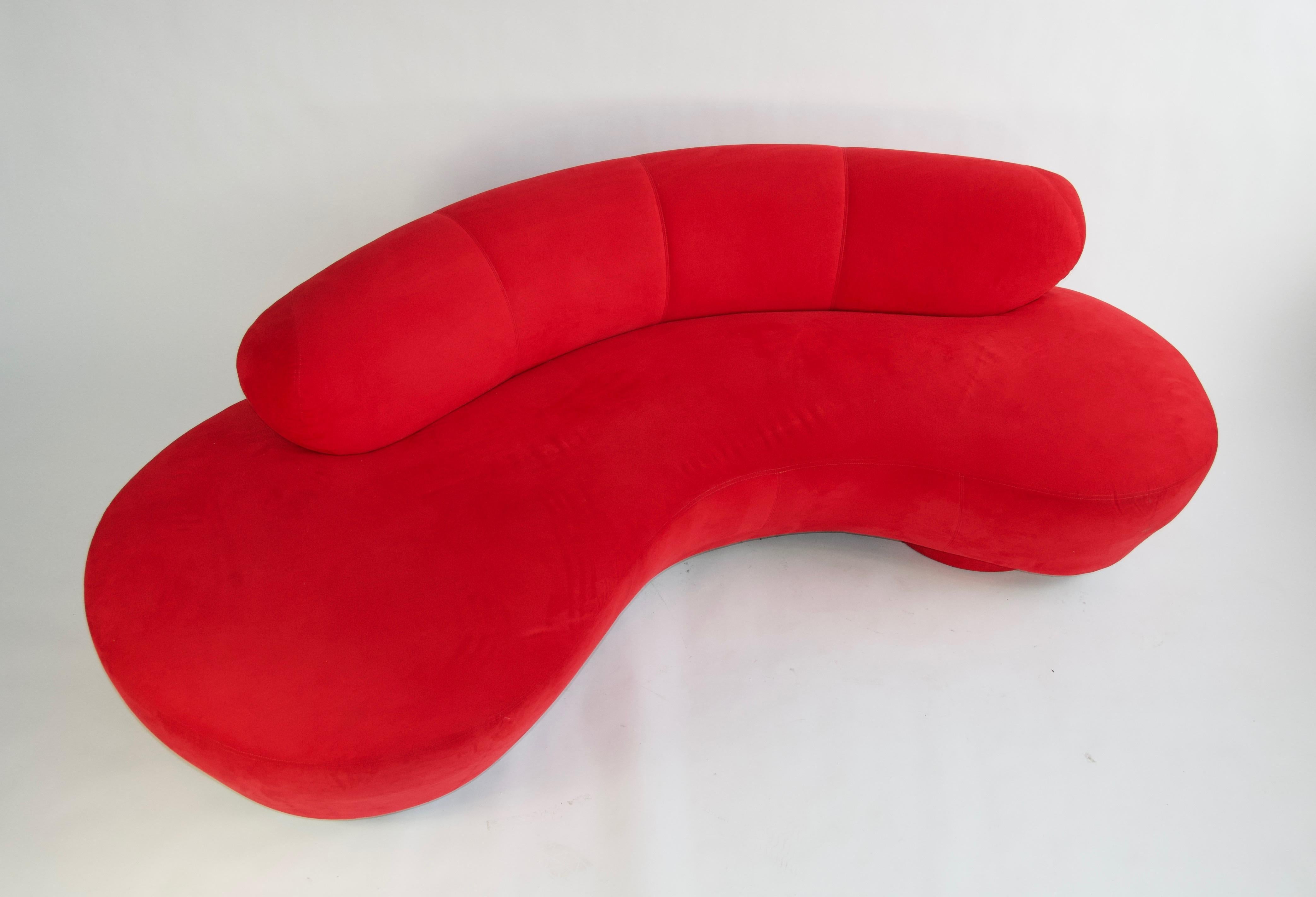 Mid-Century Modern Vladimir Kagan Red Sofa For Sale