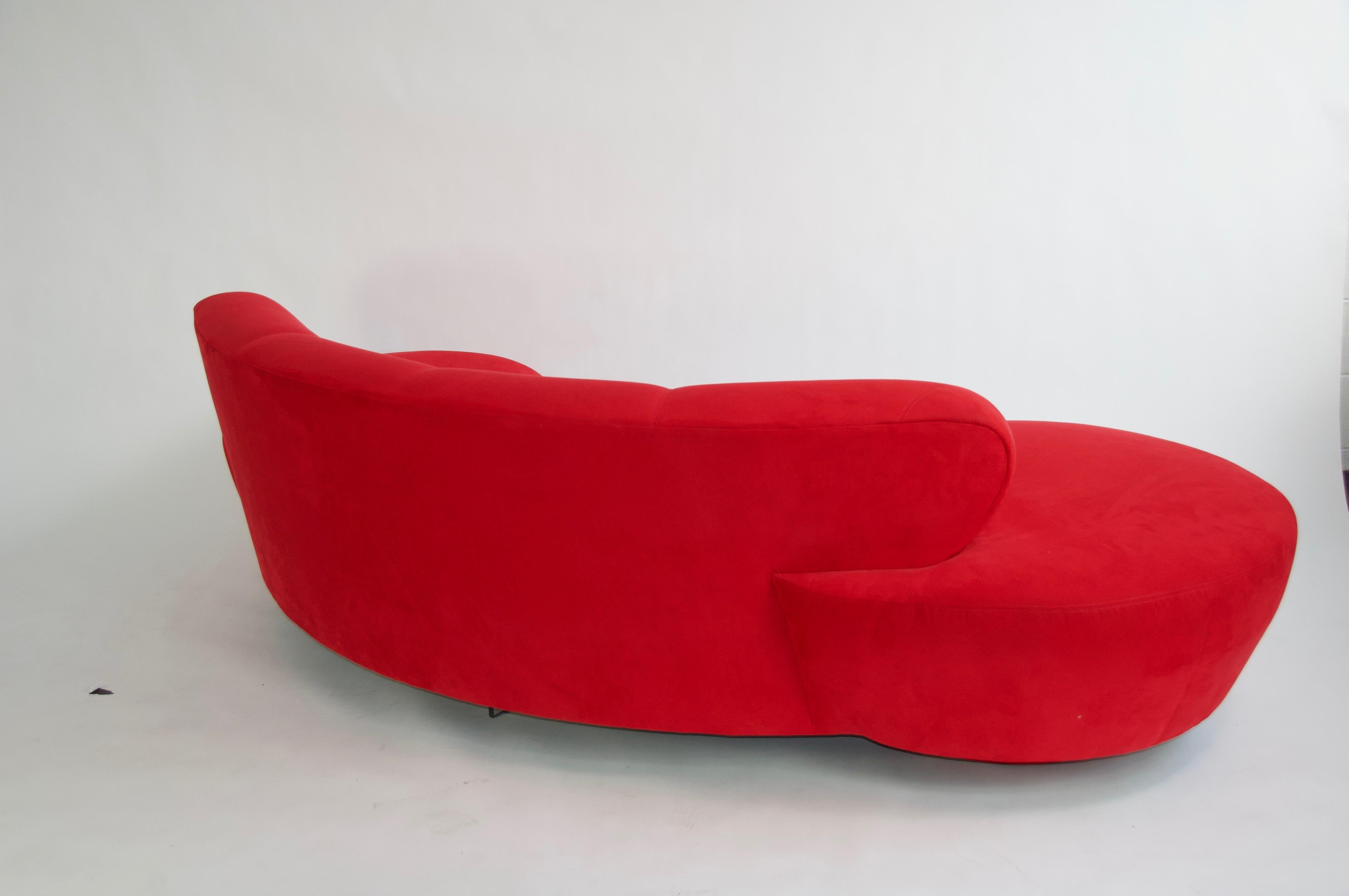 American Vladimir Kagan Red Sofa For Sale
