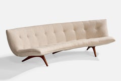 Vladimir Kagan, canapé, noyer, tissu, États-Unis, années 1960