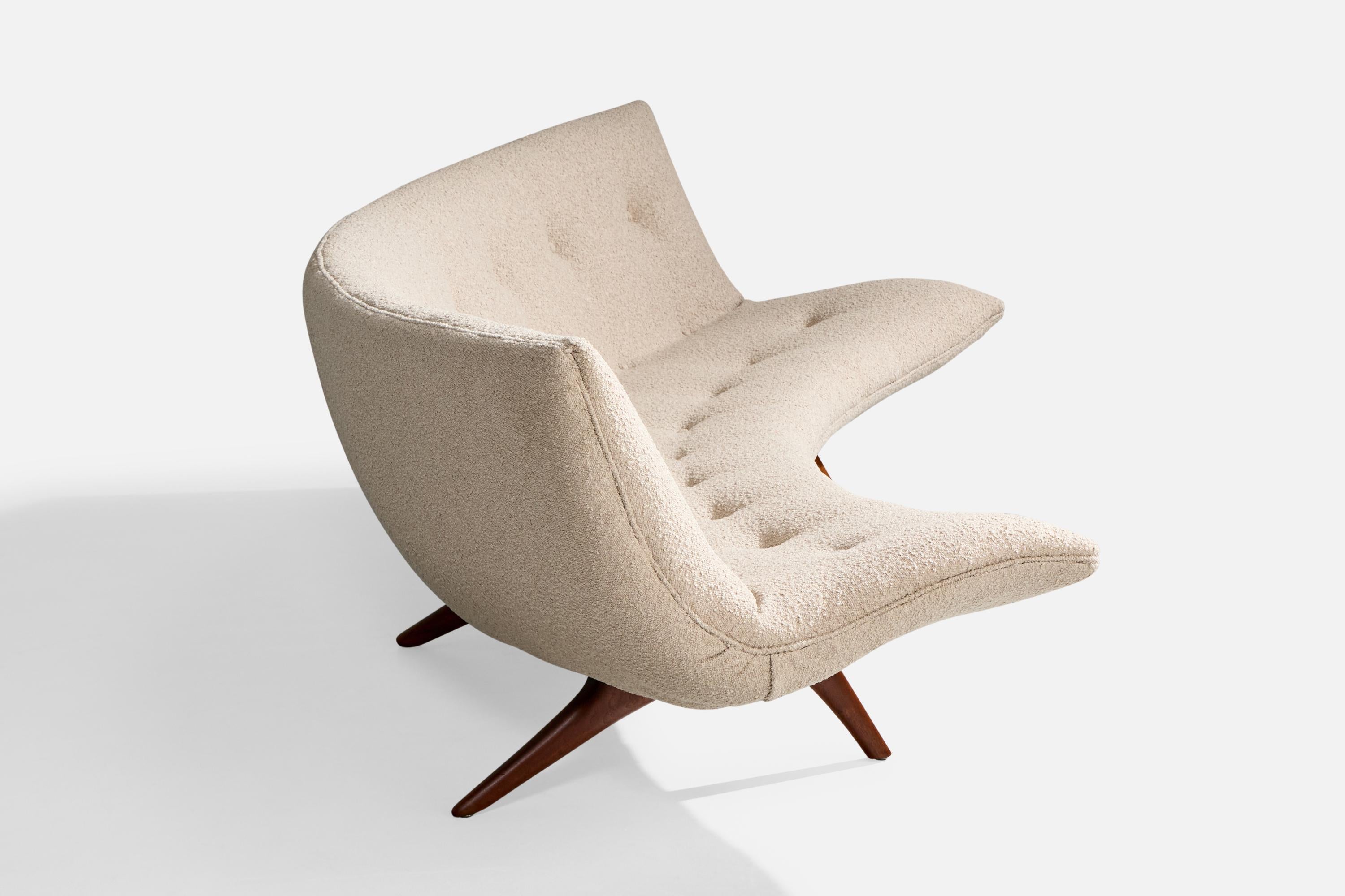 Tissu Vladimir Kagan, canapé, noyer, tissu, États-Unis, années 1960 en vente