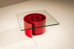 Vladimir Kagan Spiral 'Snail' Coffee Table in Red Lacquer for Selig, USA 1970s