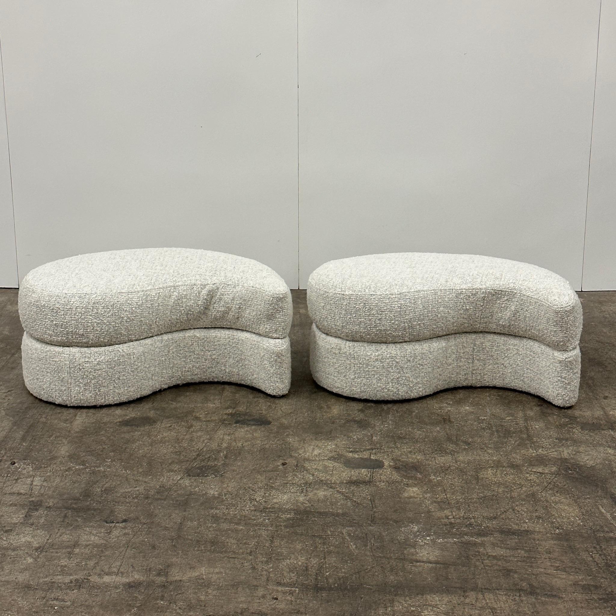 Late 20th Century Vladimir Kagan Style Apostrophe Ottomans by Directional