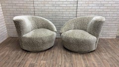 MCM Vladimir Kagan Nautilus Asymmetrical Swivel Lounge Chairs - Pair